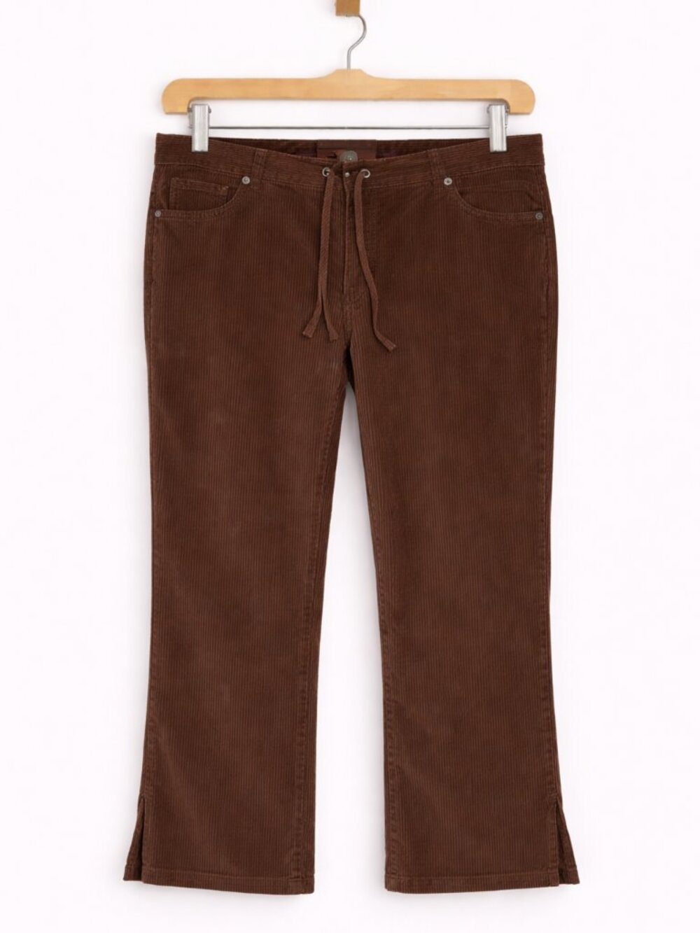 Bella Elemento Brown Corduroy Flare Leg Cropped Pants Size‎ Large